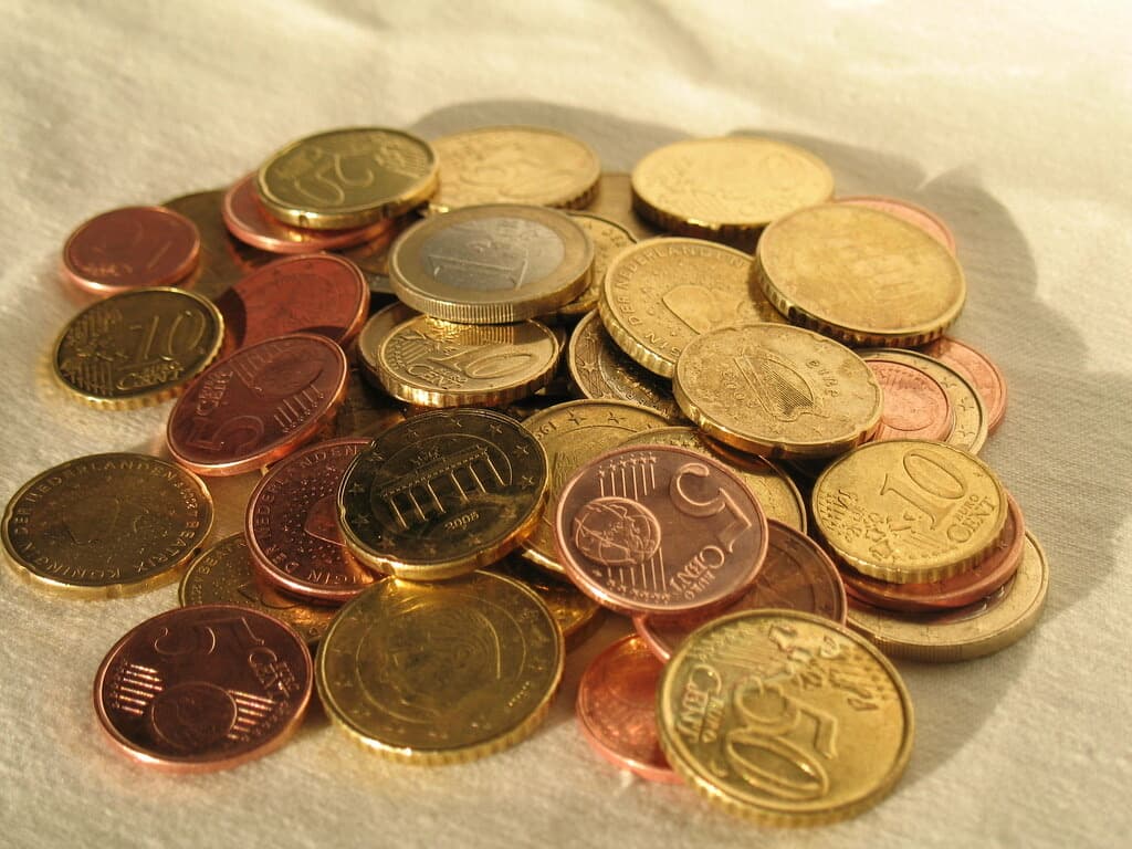 Pile de pièces en euros